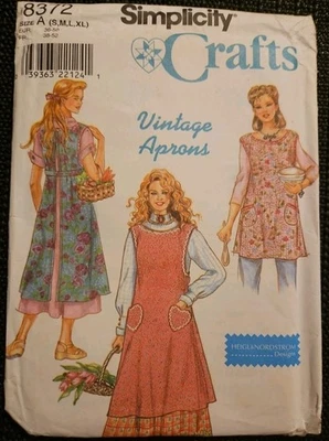 Simplicity Crafts 8372 Vintage Apron Sz 10-24 Retro Heirloom Uncut Pattern FSHIP - Image 1 of 4
