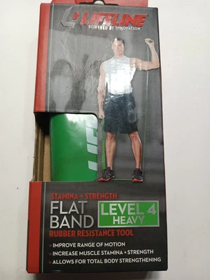 Lifeline Resistencia + Fuerza Banda Plana Nivel 4 Herramienta de Resistencia de Goma Verde NUEVO Foto 1 de 4