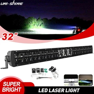 Barra de luz LED de doble fila 32 pulgadas auxiliar de inundación todoterreno para conducción lámpara láser SUV - Imagen 1 de 11