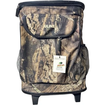 Mossy Oak Insulated Camo Rolling Cooler With Pull Handle Holds 30 Cans New - Image 1 of 4