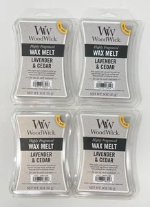 4 CANDELE YANKEE LAVANDA CEDRO WOODWICK CERA ALTAMENTE PROFUMATA SI SCIOGLIE RICARICA 3 OZ - Foto 1 di 5