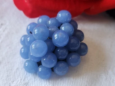 Antique Button Pearl Glass Blue Double Attachment Heavy 3,4 CM Ref 570 - Image 1 of 4