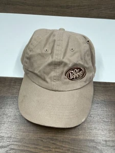 Beige Soda Pop Promo Dr Pepper Logo Hat Cap Adjustable Back One Size - Picture 1 of 5