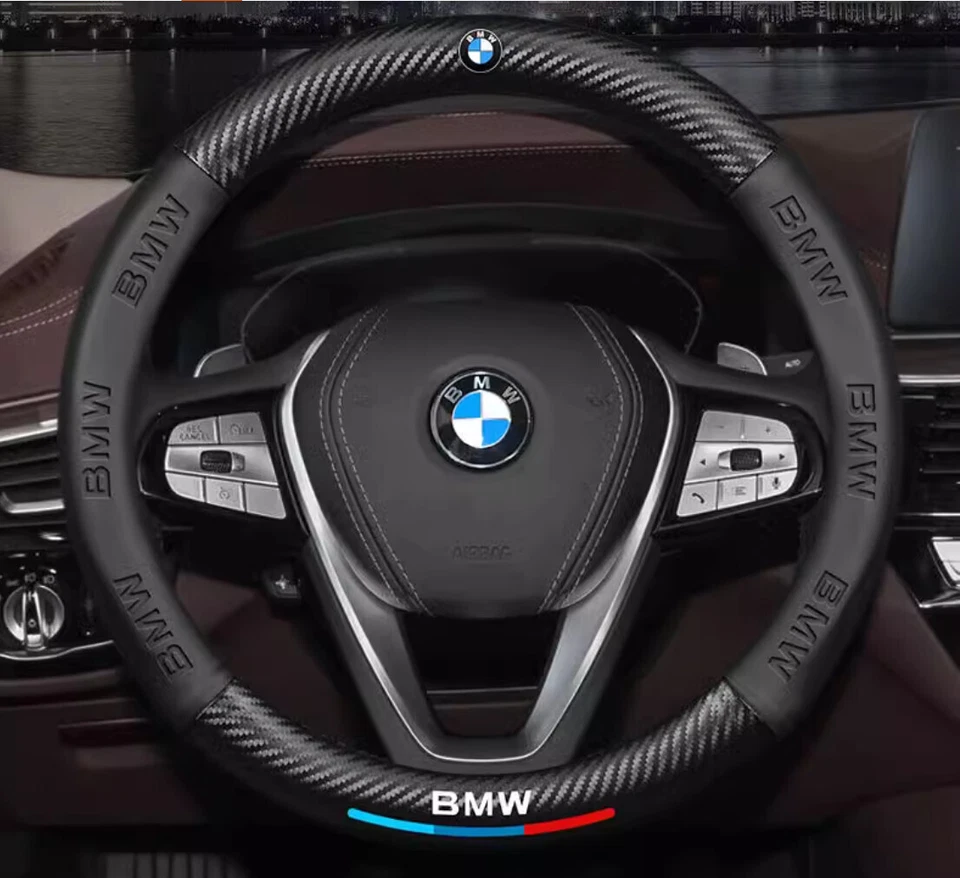 15 "PU Pelle + Coprivolante in Fibra di Carbonio per 1950-2024 BMW Tutte le Auto - Bild 1 von 4