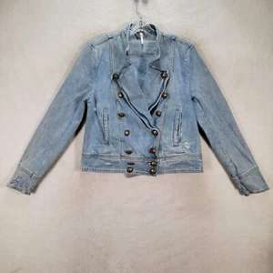 Chaqueta de mujer Free People azul con cuello vaquero militar de algodón talla M - Imagen 1 de 23