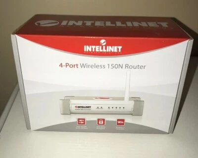 Wireless Router Itellinet 150N 4 Port 150 Mbps Encryption Computer Internet Win7 - Image 1 of 2