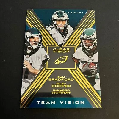 2015 Panini Clear Vision Team Gold DeMarco Murray Cooper Bradford 10/10 Eagles - Image 1 of 2