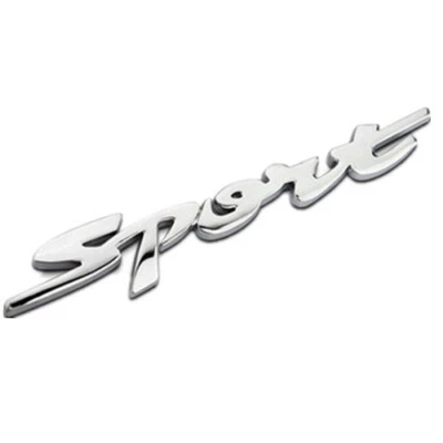 Silver Car 3D Metal SPORT Logo Emblem Badge Sticker Trunk Fender Decal Accessory - Image 1 of 4