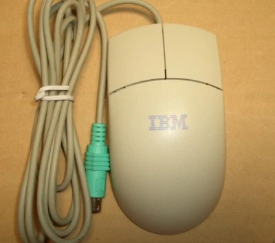 IBM FRU 10L6145,  NEW WHITE SLEEK 2 BUTTON  BALL PS/2 MOUSE  - Image 1 of 3