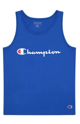 Camiseta sin mangas Champion Classic Script para niños 8-20 en azul Bozetto L, XL Foto 1 de 4