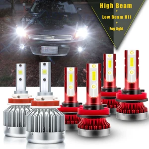 6Pcs LED High Low Headlight Fog Light Combo For Chevy Impala 4-Door 2006-2013 - Picture 1 of 21