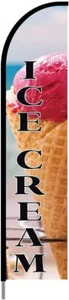 Ice Cream Cone Feather Flag Swooper Banner Pole Kit Outdoor & Store Sign, 15ft - Picture 1 of 5