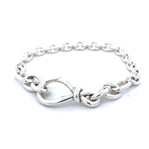 Pandora Silver Chunky Infinity Knot Bracelet 598911C00-16 Size Small NWOT - Foto 1 di 2