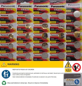 Panasonic CR1616 CR1620 CR1632 CR2025 CR2032 CR2430 CR2450 CR2477 Battery 3V - Picture 1 of 12