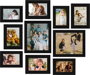 10-PK Picture Frames - Photo Frames Collage Set for Gallery Wall 8x10/5x7/4x6 - Picture 1 of 9