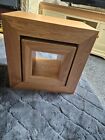 Natural solid oak set of 2 cube nest of tables