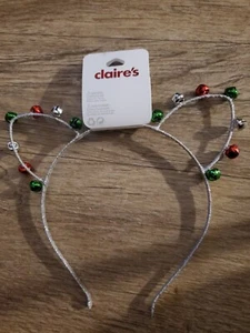 Headband Claire's Christmas Hair Accessory Silver Ear Bells Green Silver Red New - Picture 1 of 3
