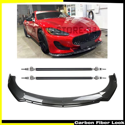 For Maserati GranTurismo GT Carbon Fiber Style Front Bumper Lip Spoiler Body Kit — 第 1/4 张图片