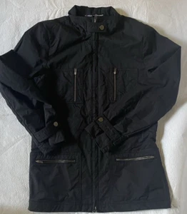 Ellen Tracey Rain Jacket Women 4 Petite Full Zip Black Trench Coat EUC - Picture 1 of 8