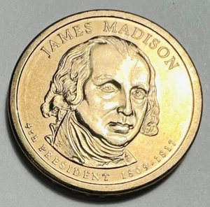 2007 - James Madison - $1 One US Dollar Presidential Coin 4th President - Picture 1 of 3