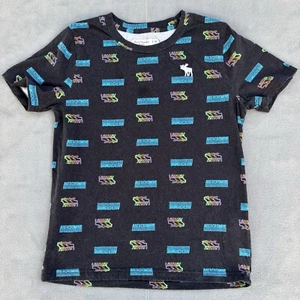 Abercrombie Kids T Shirt Size 9/10- White Moose Retro Game Graphic Design - Picture 1 of 6