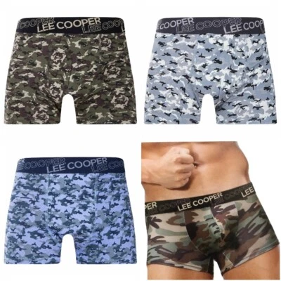 Men's Lee Cooper Boxer Trunks Low Rise Camouflage Cotton Shorts