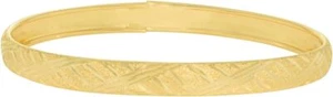 Bracciale Floreo Oro Giallo 10k 6mm Chevron Finitura Satinata Textured Flex - Foto 1 di 3