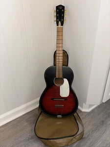 Vintage KINGSTON Acoustic Parlor Guitar, Excellent Condition! Red Cherry Burst - Picture 1 of 16