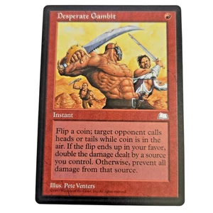 MTG Desperate Gambit Weatherlight WTH Uncommon Red Instant Flip A Coin LP - Picture 1 of 2