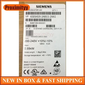 Nuevo Siemens 6SE6420-2AB11-2AA1 6SE6 420-2AB11-2AA1 MICROMASTER420 sin filtro - Imagen 1 de 7