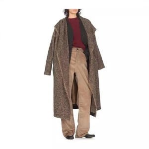 Uma Wang Autumn Winter, Coat Women, Shawl, Lapel Wool Coat, Hooded Polished Coat - Picture 1 of 14