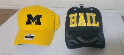  2 University of Michigan Wolverines Hat Cap Strapback Adidas Blue / Maize NEW! - Image 1 of 2