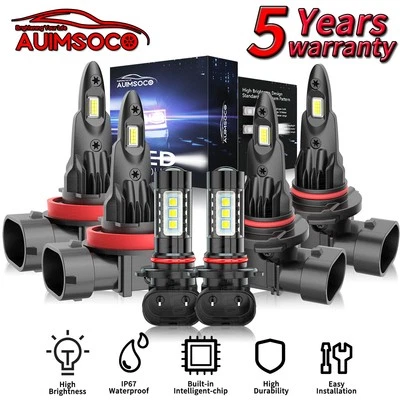 For Chevrolet Malibu 2013-2015 LED Headlight High Low Beam Fog Light White Bulbs - Image 1 of 4