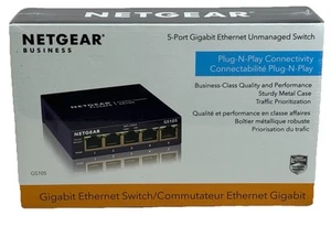 Netgear GS105 - 5 Port Gigabit Switch WITH POWER ADAPTER - Picture 1 of 18