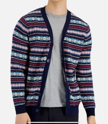 Cárdigan Suéter Isla Justa Botón Frontal Cuello en V Club Room Para Hombres - Talla XXL Foto 1 de 4