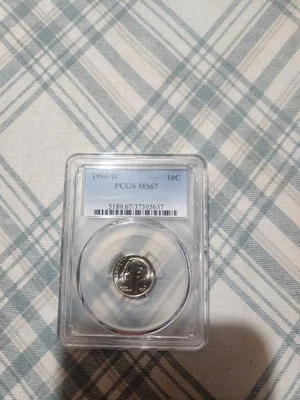 1996 W PCGS MS67 ROOSEVELT DIME 10 CENT COIN - Image 1 of 2