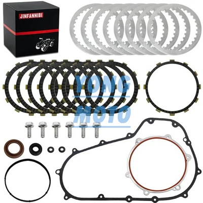 Clutch Friction Steel Plates Kit & Primary Gasket for Harley Electra Glide 07-14 Foto 1 de 4