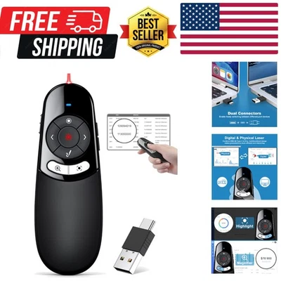 2 in 1 USB Type C Spotlight Presentation Clicker, Advanced Digital Highlighti... - Image 1 of 4