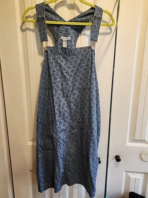 Saia geral Marsh Landing 100% algodão tamanho G azul floral com bolso frontal profundo - Imagem 1 de 4