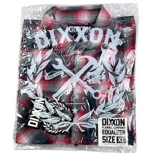 DIXXON Flannel "Equalizer" Men’s XL Plaid Button Shirt Red Black Gray BNIB - Picture 1 of 13