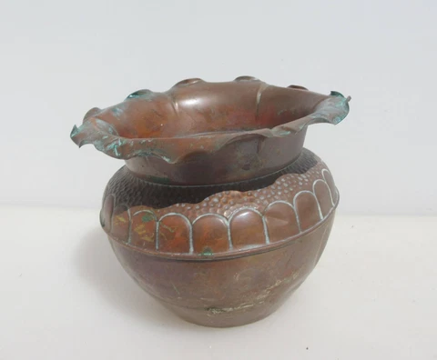 Victorian Copper Trough Tub Old Planter Plant Pot Jardiniere Antique Art Nouveau Cover