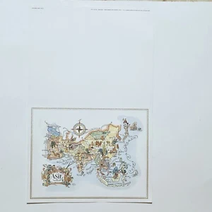 PAN AM AIRWAYS VINTAGE MAP FOLDABLE 1960 ASIA ASIE LITHOGRAPH LN UNUSED 10 x 12" - Picture 1 of 5