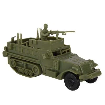 BMC CTS WW2 US M3 Halftrack OD Green Classic Toy Soldier Plastic Armor Vehicle - Image 1 of 4