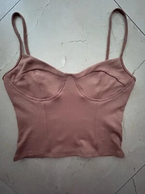 Meraki Womens Crop Top sleeveless Spaghetti Strap size M color Brown - Image 1 of 4