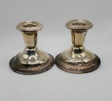 Pair Frank Whiting Sterling Silver #275 Candlesticks Weighted Reinforced 3.25"H