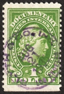 scott#R240 US/usa 1917 documentary revenue stamp choice son cds cancel - Picture 1 of 1