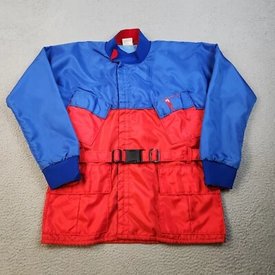 Vintage Mr Motorcycle Jacket Men's Medium Red Blue Full Zip Biker Riding 80s 90s - Image 1 of 4