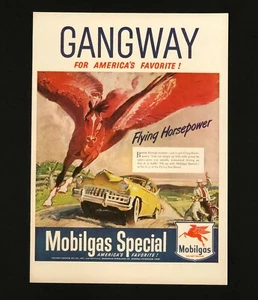 Anuncio Mobilgas 1949 Pegasus Flying Horsepower ilustraciones impresión vintage anuncio - Imagen 1 de 1