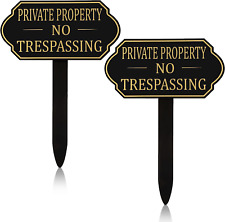 Private Property No Trespassing Sign, 7.09 X 3.54 Inches Self Adhesive Modern De