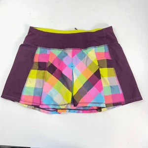 Lululemon Women's Fast Cat Skirt Sea Check Multi Plum Split Pea Size 2 - Picture 1 of 8